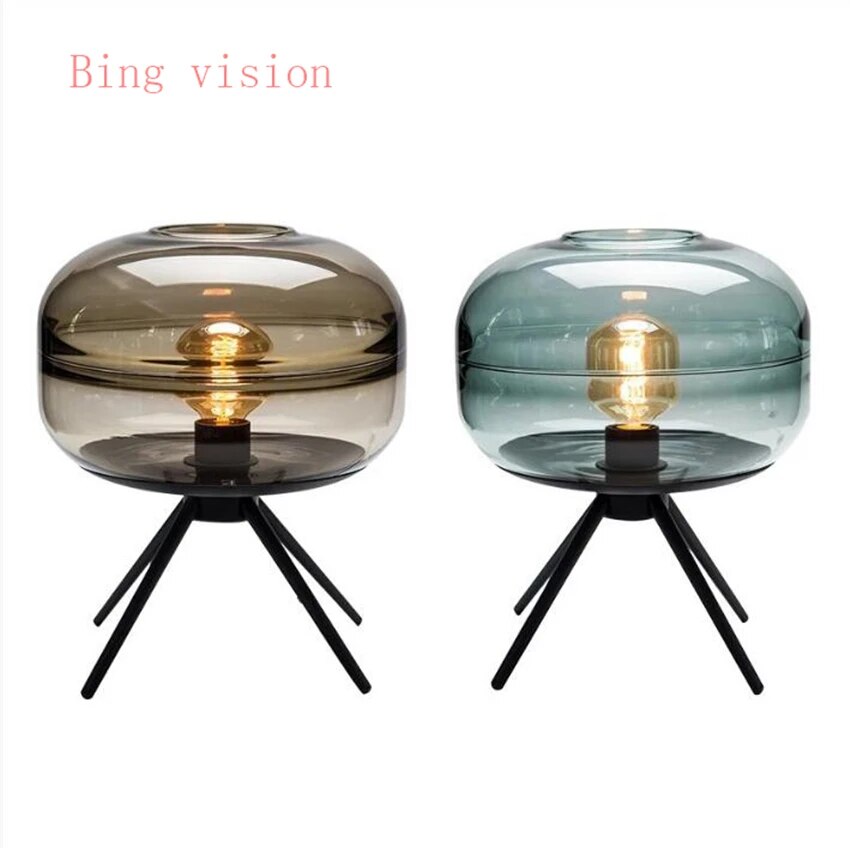 Modern American glass table lamp