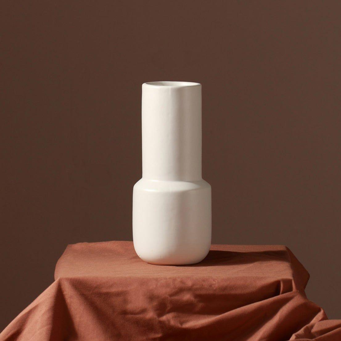Taupe Monochrome Ceramic Vases Stout Bottom / Ivory | Sage & Sill