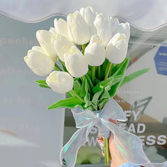 35 cm Tulip Flower Artificial Tulip Bouquet 10/5Pcs PE foam Fake Flower for wedding Ceremony Decor Home Garden Bouquet Decor