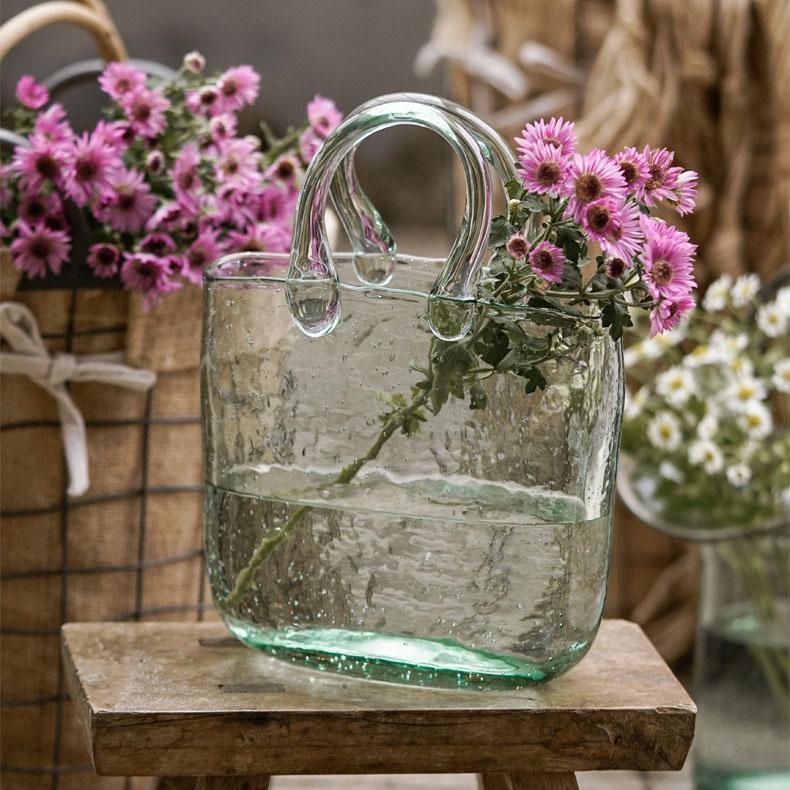Tote Bag & Basket Glass Vase