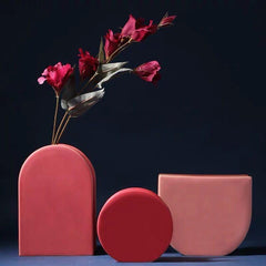 Rose & Lavender Geometric Ceramic Vases