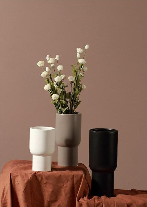 Taupe Monochrome Ceramic Vases