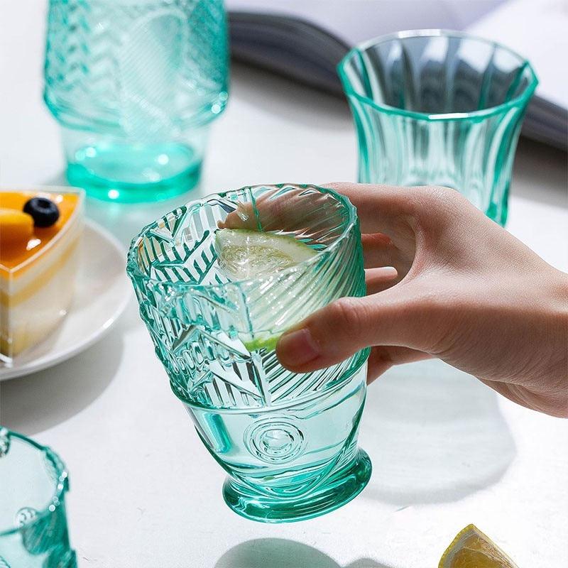 Colored Koi Fish-shaped Glass Cup Set