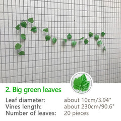 240cm Green Silk Artificial Hanging Ivy Leaf Garland Plants