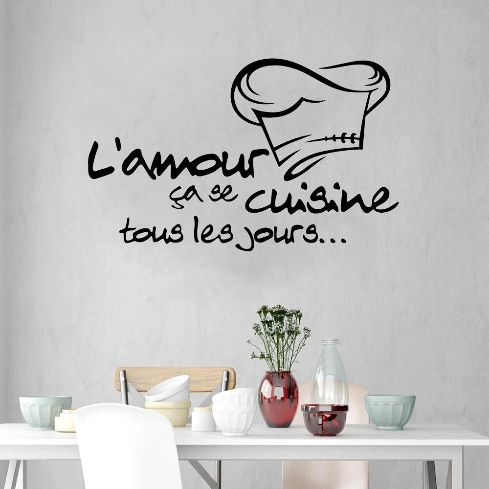 الديكور اقتباس الحب الطبخ شارات الفينيل ملصقات المطاعم