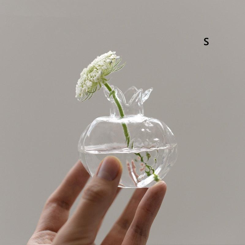 مزهرية زجاجية للتكاثر المائي بالرمان